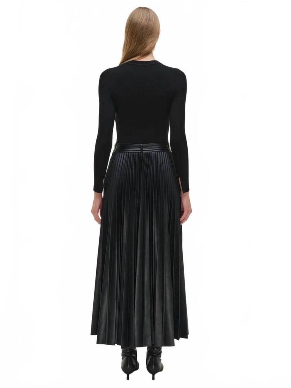NEW SIMKHAI abilene knit combo midi dress | Black, Small - Picture 5 of 16